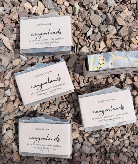 Canyonland Cold Process Handmade Vegan Soap Grounding and Embracing Orange Patchouli Black Pepper Essential Oils