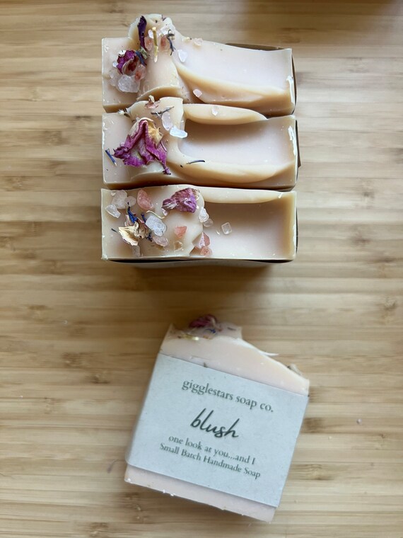 Blush Cold Process Soap Essential Oil beautiful blend | light floral | Sensitive Skin Soothing Detoxifying Skin Care VEGAN