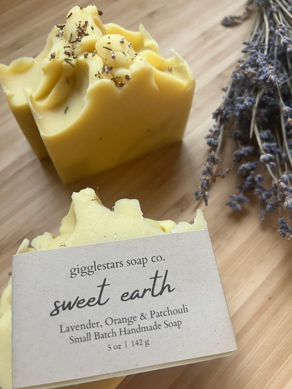 Sweet Earth Lavender Orange Cold Process Soap  | Sensitive Skin | Dry Skin | All Natural & Hand Made | Essential Oil | Vegan