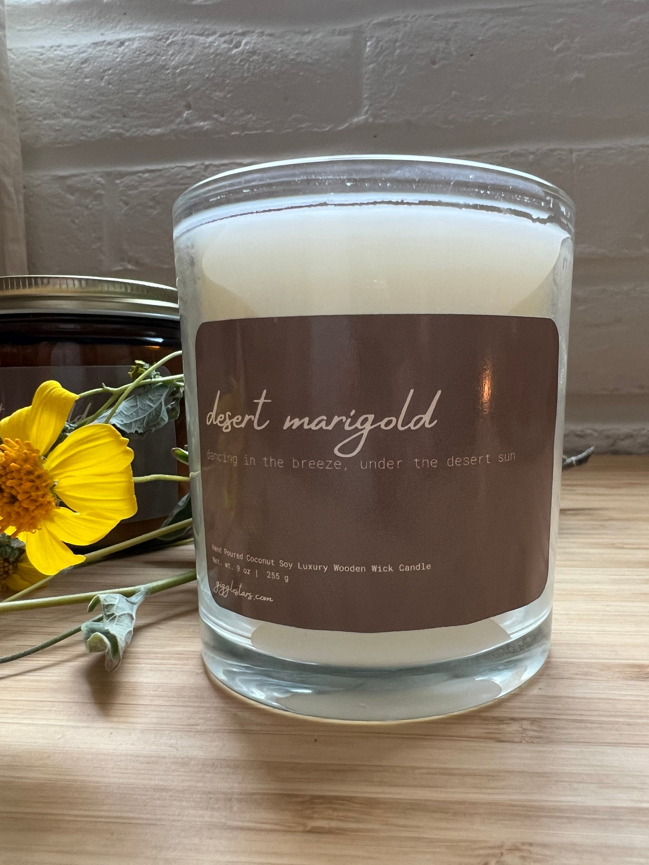 Vintage Glassware Candle - MARIGOLD & MAGNOLIA SCENT - Organic Soy Wax –  Deconstructed Candles