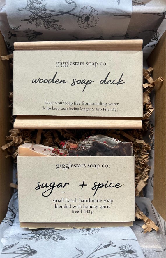 Soap Singlet Handmade Gift Box Set |  Natural Hand Crafted Soap  | Wood Soap Dish Unisex | co worker, friend, mom