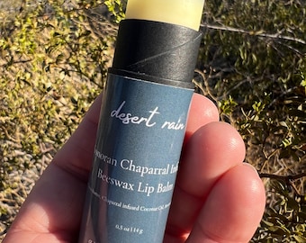 Creosote Beeswax Lip Balm | Desert Rain Scent, Cocoa Butter