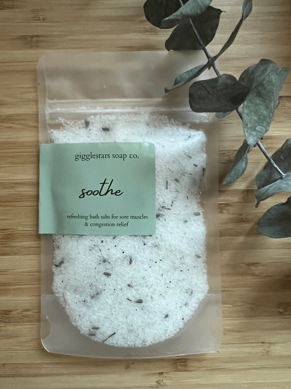Essential Oil Mineral Bath Salts | Spa Gift| Congestion Cold | Detox | Self Care | foot soak | Muscle Soak Athlete