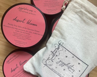 Desert Bloom Hand Salve | Prickly Pear Seed Oil Botanical Infusion | Lime Lemon Essential Oils |  All Natural