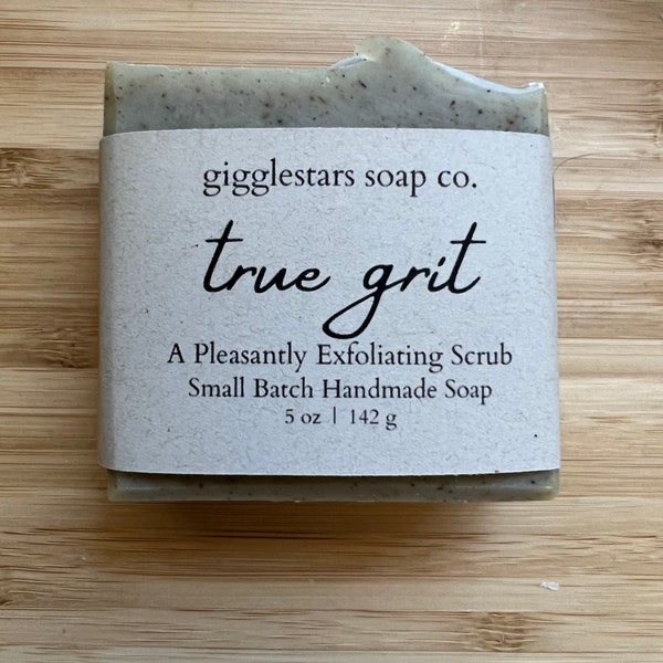 True Grit | Scrubby Gardeners & Mechanics Handmade Cold Process Botanical Essential Oil Exfoliating Soap | Vegan | Moisturizing Natural Clay