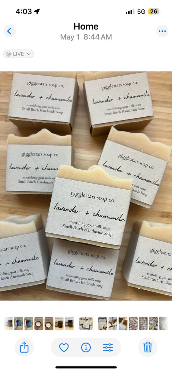 Handmade Lavender Chamomile Goat Milk Soap: Cocoa Butter, Gentle Skincare Face and Body
