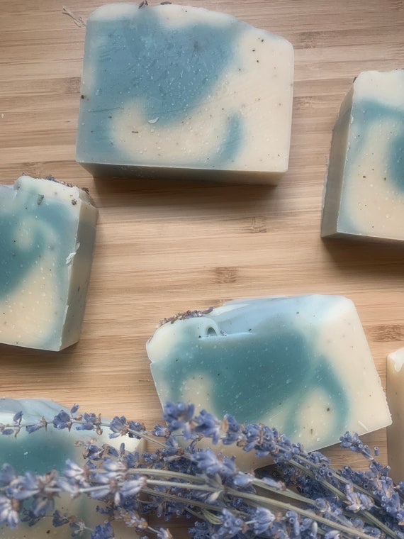 Lavender and Peppermint Soap Essential Oil - Cold Process Artisan Soap - Vegan Friendly Soap - Palm Free Soap - Cocoa Butter Soap - Handmade
