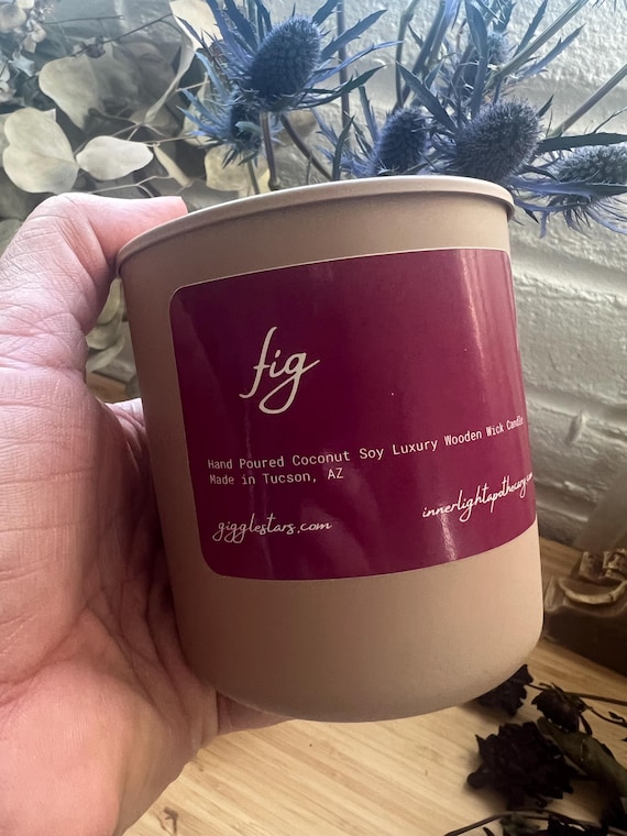 Sun ripened FIG green fresh leaves, milky nectar. Sublime and decadent candle. 8 oz Glass Vessel