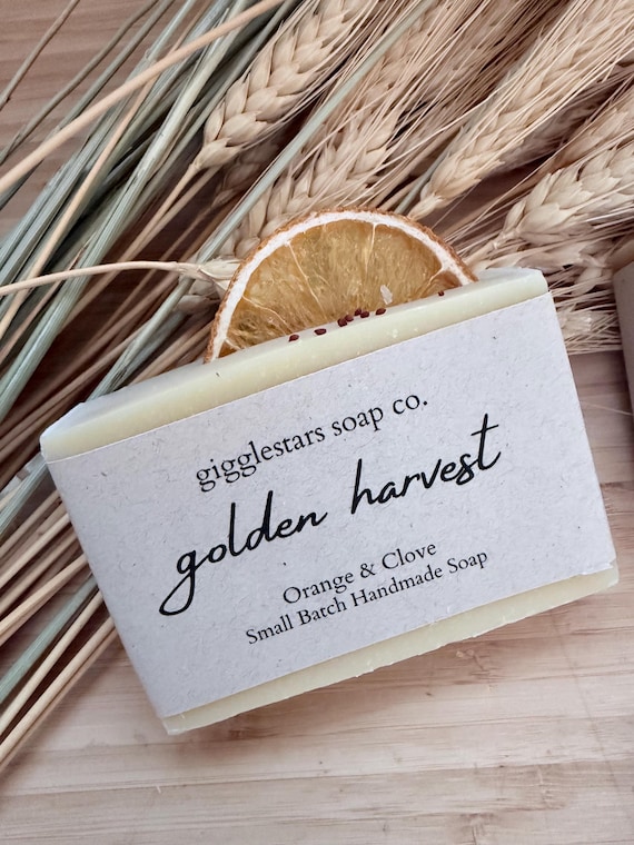 Limited Edition FALL Orange Clove Cinnamon Soap | Golden Harvest, Handmade Palm Free