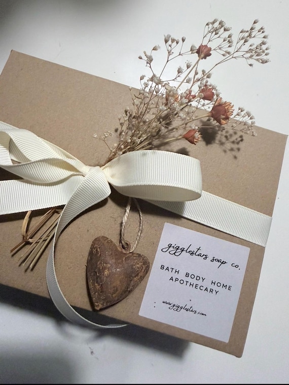 Soap Duo  Handmade Gift Box Set |  Natural Hand Crafted Soap  | Exfoliating Soap Bag Unisex | co worker, friend, mom