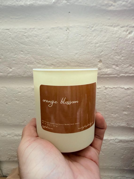Blooming Orange Grove with floral neroli, citrus and herbs....Apricot Soy Wax, Wood Wick 12 oz VEGAN