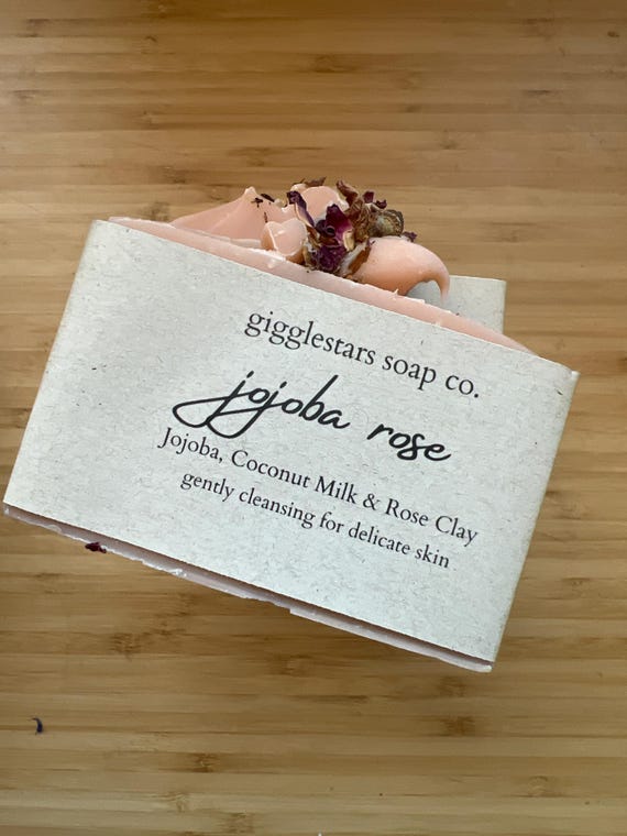 Jojoba Rose Face Soap | Cold Process Handmade| Rose Hip | Rose Clay NOURISH & CALM Palm Free | Vegan | Coconut Milk | Sensitive Skin