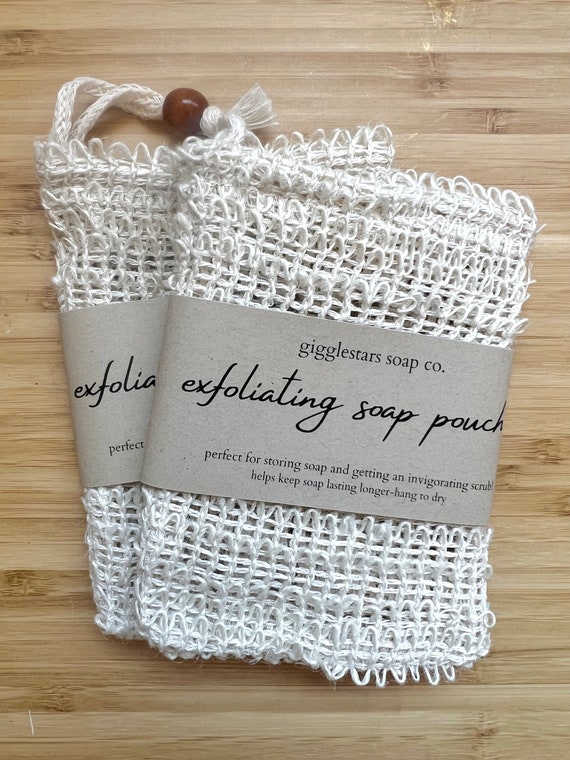 Natural Sisal Soap Saver Bag |  Exfoliating Scrubbing Cloth | Biodegradable Eco Natural Home | Soap Ends | Drying Pouch