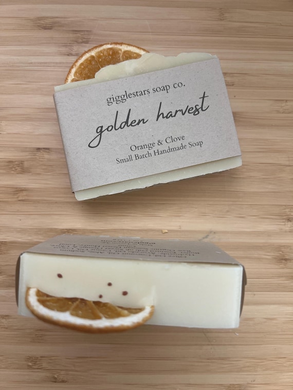 Golden Harvest Orange Clove & Cinnamon Cold Process Artisan Soap | Fall Limited Edition | Palm Free | Moisturizing | Handmade Small Batch