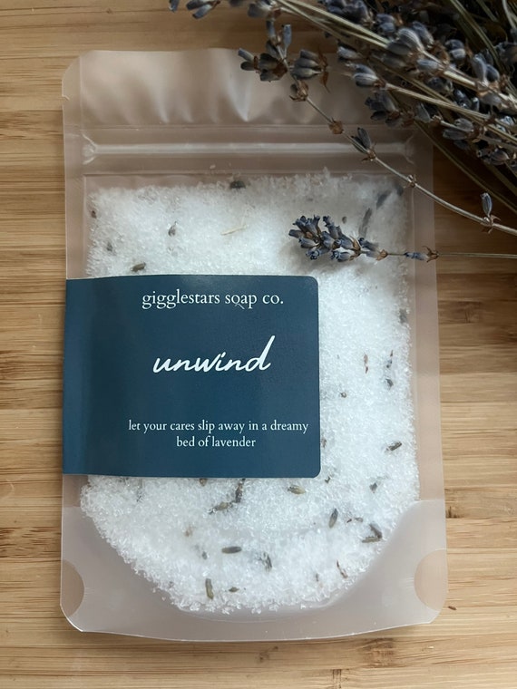Unwind | LavenderEssential Oil Mineral Bath Salts | Spa Gift| Relaxation | Detox | Self Care | Dead Sea Salt | Bridal Shower | Mind Body