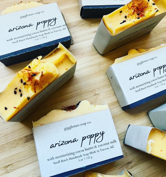 Arizona Poppy  | Handmade Essential Oils Natural Soap | Sensitive Skin Soothing Detoxifying Skin Care  | VEGAN | Cruelty Free |