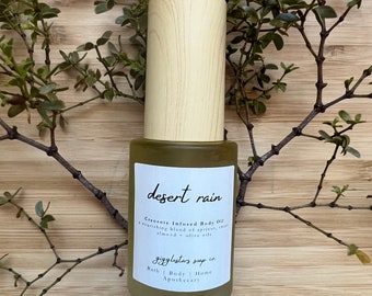 Desert Rain Creosote Chaparral Body Oil, Botanical Infusion, All Natural Skin Care, Desert Body Oil 1 oz VEGAN