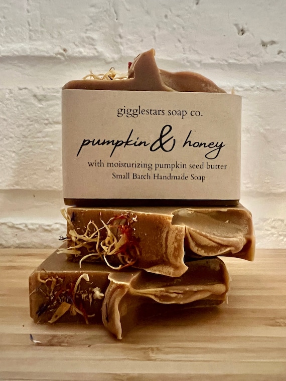 Pumpkin Cinnamon & Honey Cold Process Artisan Soap | Fall Limited Edition | Palm Free | Moisturizing | Handmade Small Batch