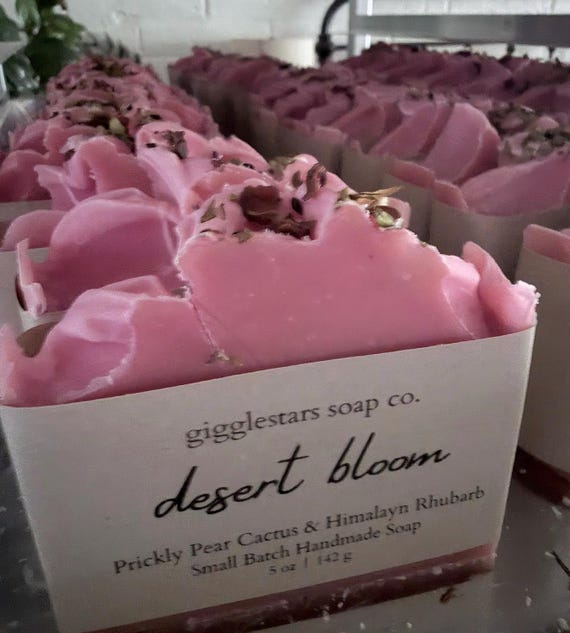Desert Bloom Nopal Prickly Pear Cactus Cold Process Essential Oil Soap | Moisturizing | Gentle Cleansing Hand Made Soap | Desert Aloe