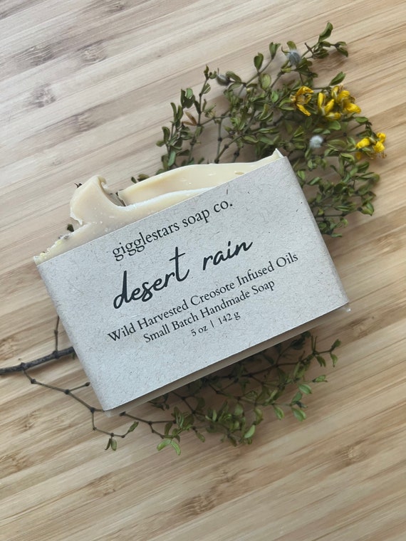 Desert Rain Creosote Infused Cold Process Moisturizing Gentle Natural Soap | Vegan | Palm Free | Chaparral