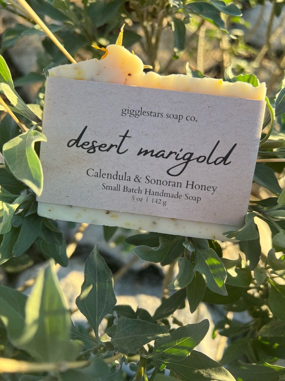 Desert Marigold Light and Fresh Chamomile, Calendula & Honey Cold Process Soap | Sensitive Skin | Mature Skin  | Natural Skin