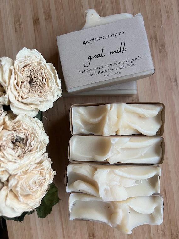 Goat Milk and Rose Natural  Moisturizing Cold Process Soap | Shea and Cocoa Butter | Nourishing Gentle Skin Care | Mature Skin Sensitive