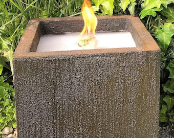 WeberHomemade | Wax eater | Candle eater | Melting light rust look cube XXL garden fire wax burner long-lasting outdoor candle