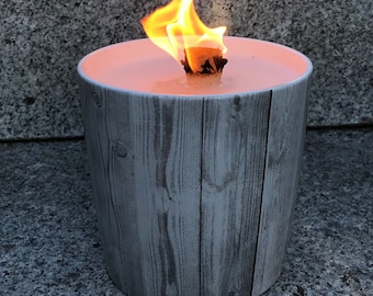 Schmelzlicht / Wachsfresser / Kerzenfresser  Holz (optik) Tischfeuer - mit Wachsresten füttern, kostenfrei über Jahre nutzen | WeberHomemade