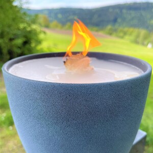 Wachsfresser / Kerzenfresser/ Schmelzlicht / Outdoor Kerze mit Dauerdocht in der Farbe grau, dunkelgrau.