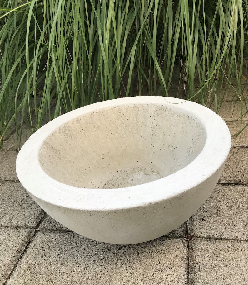 XL concrete plant bowl large, concrete bowl bowl, planter, concrete pot, pot, fruit bowl, narrow edge, planter, grave bowl modern image 3