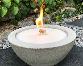 Melting light concrete XXL outdoor fire fire bowl narrow edge wax outdoor candle table fire candle eater wax eater burner gift