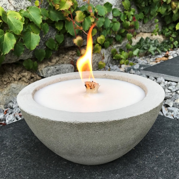 Melting light concrete XXL outdoor fire fire bowl narrow edge wax outdoor candle table fire candle eater wax eater burner gift