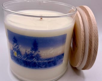 natürliche XXL Duftkerze | Winterzauber Weihnachten | Ø10 cm x 10 cm | >70h Brenndauer| vegan & nachhaltig | ätherische Öle Sonnenblume