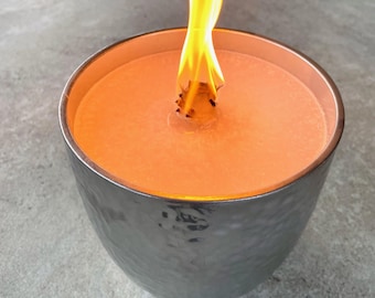Kerzenfresser / Wachsfresser / Schmelzlicht -silber bauchig groß- Dauerdochtsystem und unendlicher Flamme / nutzbar mit Kerzenresten