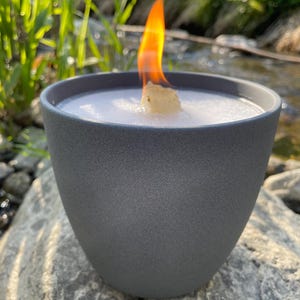 WeberHomemade | Outdoor Melting Light | Candle Eater | Wax Eater - grey silver white brown black taupe 14 x 12 cm table fire permanent wick