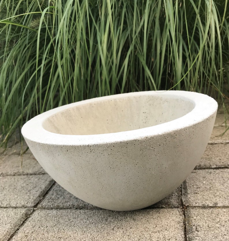 XL concrete plant bowl large, concrete bowl bowl, planter, concrete pot, pot, fruit bowl, narrow edge, planter, grave bowl modern image 2