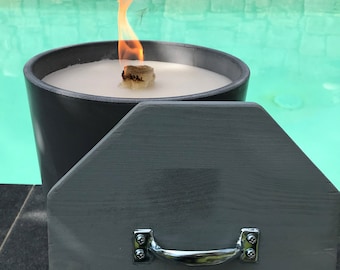 XXL Beton Kerzenfresser Wachsfresser Schmelzlicht | Feuerschale groß Outdoor Wachs Kerze Terrassenfeuer Gartenfeuer Wachsschale