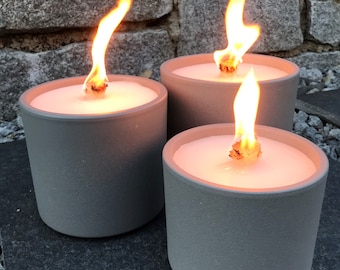 Wachsfresser Kerzenfresser | grau hellgrau | 3 Größen | WeberHomemade Tischfeuer Wachsbrenner Dauerbrenner Outdoor Balkonfeuer Geschenk Idee