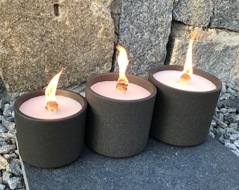 Wachsfresser Kerzenfresser Schmelzlicht | anthrazit dunkel grau | 3 Größen | WeberHomemade | Tischfeuer für Garten & Balkon Outdoor