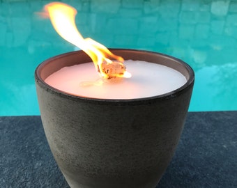 Kerzenfresser Wachsfresser Schmelzlicht | braun | Ø 14 cm | Tischfeuer Wachsbrenner Dauerbrenner Outdoor Kerze