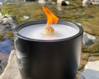 WeberHomemade | Wachsfresser / Kerzenfresser schwarz groß (15 cm) - nachfüllbar mit Wachsresten - Schmelzlicht - Geschenk für Garten