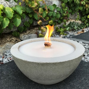 Schmelzlicht Beton XXL Outdoorfeuer Feuerschale schmaler Rand Wachs Outdoorkerze Tischfeuer Kerzenfresser Wachsfresser Brenner Geschenk Bild 2