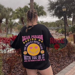 Dear Person Behind Me Hoodie Face Hoodie Trendy Hoodies Positive Hoodie With Words On Back Oversized Hoodie Aesthetic Hoodie Trendy Crewneck