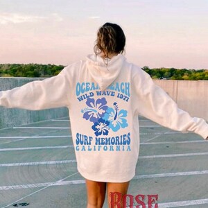 Siesta Beach Hoodie Green Ocean Beach Hoodie Beachy Sweatshirt Hoodie With Words on Back Hibiscus Hoodie Aesthetic Hoodie Trendy Hoodies y2K
