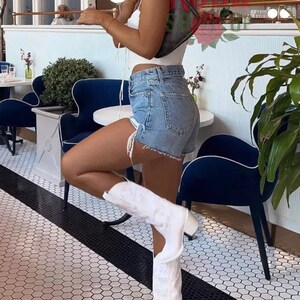 White Cowboy Boots White Cowgirl Boots Festival Boots Thigh High Boots