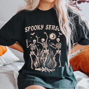 Halloween Tshirt Spooky Season Shirt Tarot Shirt Witchy Stuff Dancing Skeleton Halloween Sweatshirt Vintage Ouija Board Shirt Halloween Crew