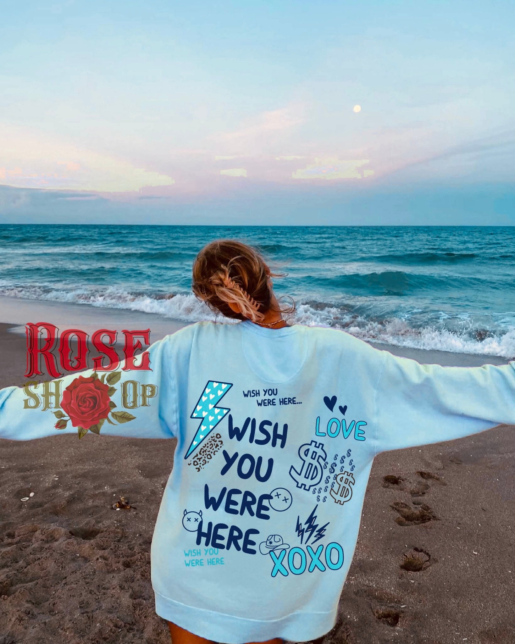 【WOOHWA】PREPPY WRAP SK PT Preppy Sweatshirt Trendy Crewneck Wish You Were Here