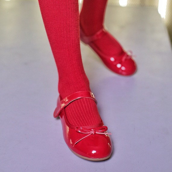 red patent mary janes