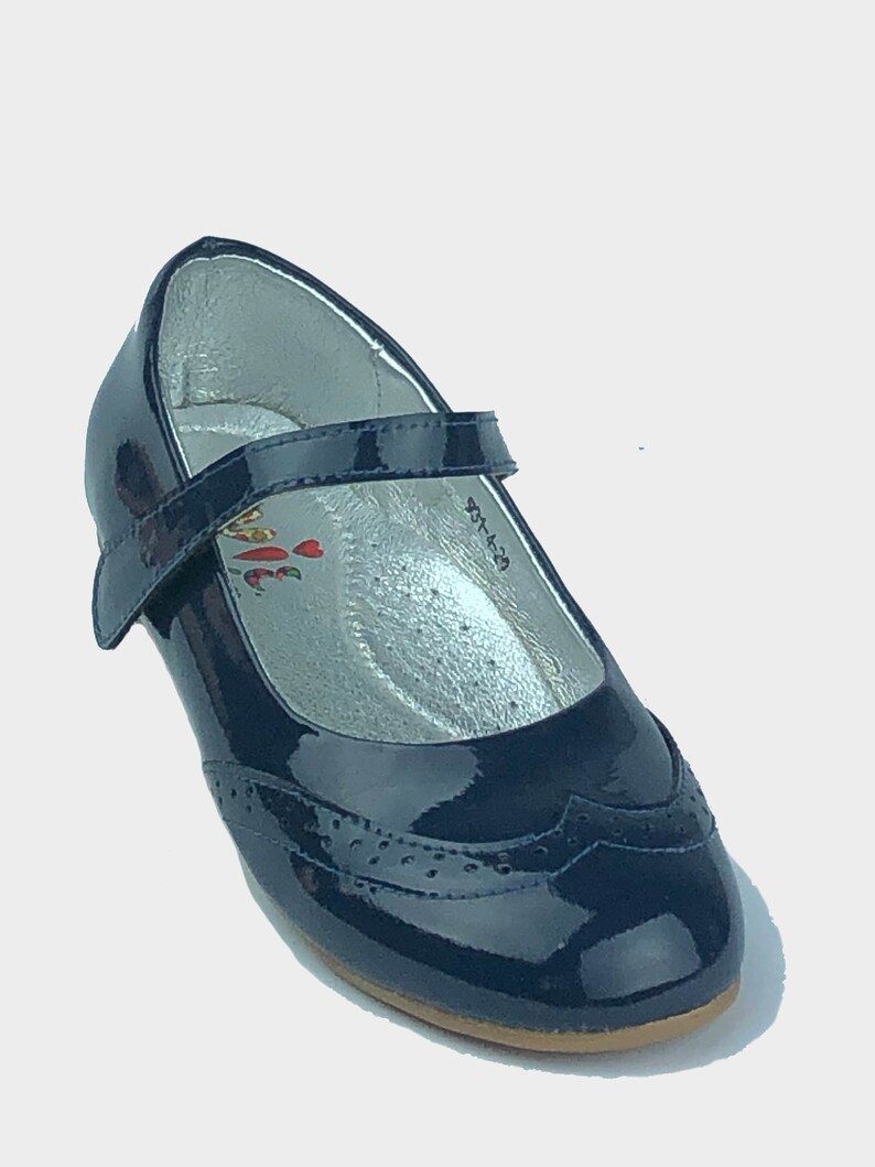 Black girls patent leather shoes Navy Mary jane flats for | Etsy