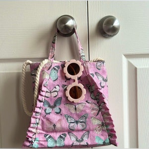Mini borsa tote foderata fatta a mano, borsa tote per bambini